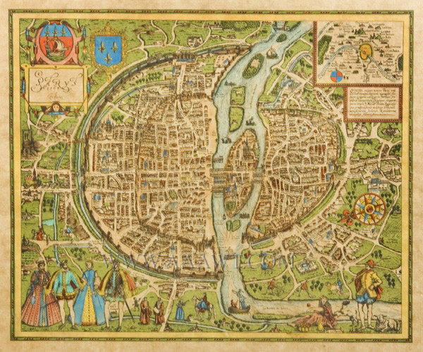 Map, Parys 1564
'Luetia vulgari nomine Paris'
Braun and Hogenberg, entire view